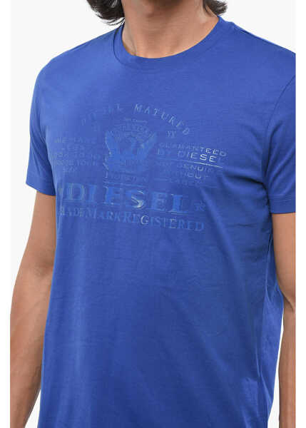 Tricouri Diesel Solid Color T-Diegor-E17-Out Crew-Neck T-Shirt With Tone On Blue Barbati (BM 19088066) 3