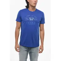Tricouri Solid Color T-Diegor-E17-Out Crew-Neck T-Shirt With Tone On Barbati