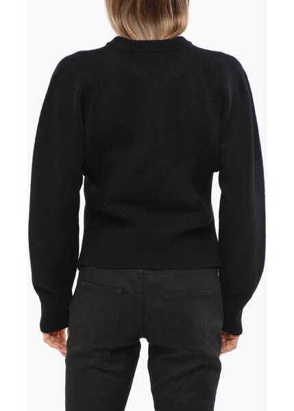 Pulovere Alexander McQueen Chevron Corset Crew-Neck Sweater With Side Split Black Femei (BM 19088075) 2