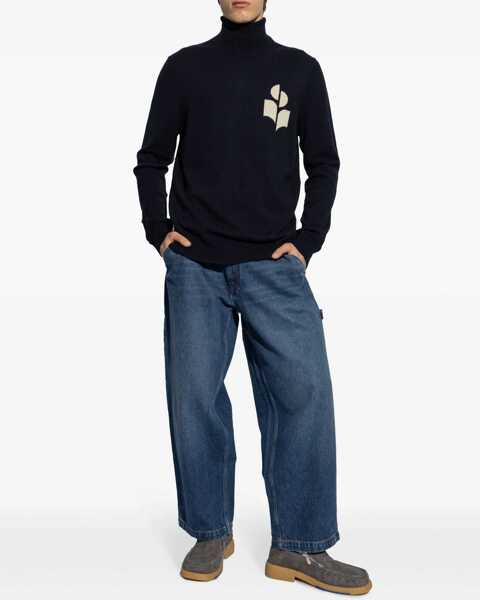 Blugi drepti Isabel Marant Straight Leg Jorama Jeans With Visible Stitching 24Cm Blue Barbati (BM 19088087) 2