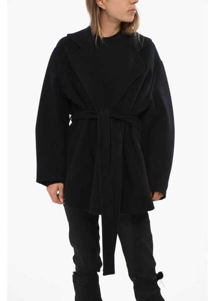 Paltoane Chloe Wool And Cashemere Coat With Belt Black Femei (BM 19088099) 1