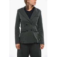 Sacouri OBLO UNIQUE Houndstooth Motif Double Breasted Blazer