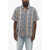 GREG LAUREN Plaid Motif Short Sleeved Shirt With Raw Cut Edge Multicolor