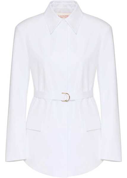 Sacouri Valentino Garavani Cotton Blazer With Flap Pockets And Snap Buttons White Femei (BM 19088138) 1