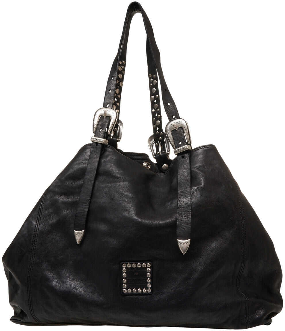 Genti de mana CAMPOMAGGI Leather handbag with stud details Black Femei (BM 19088201) 4