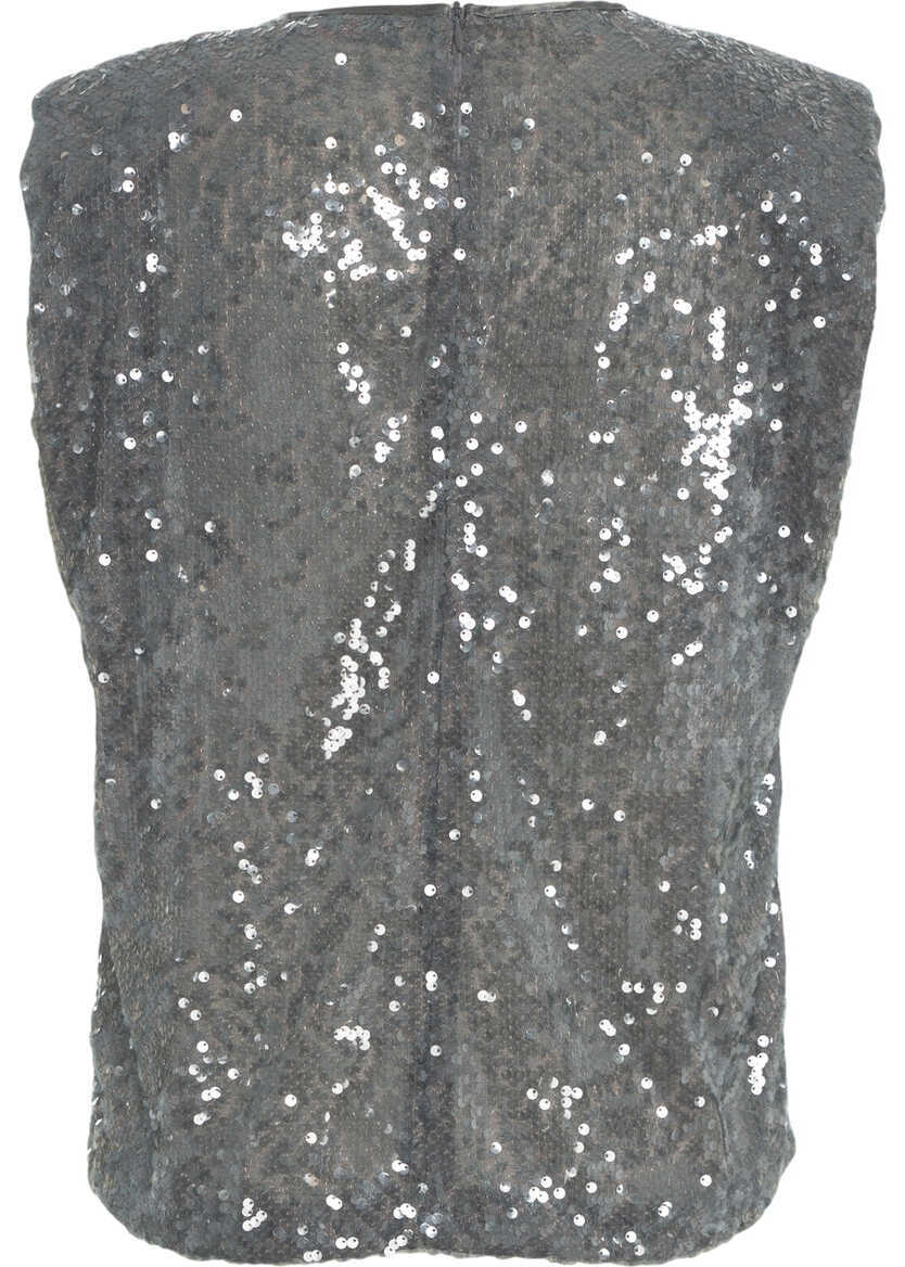 Maiouri Jucca Top with sequins Grey Femei (BM 19088216) 3