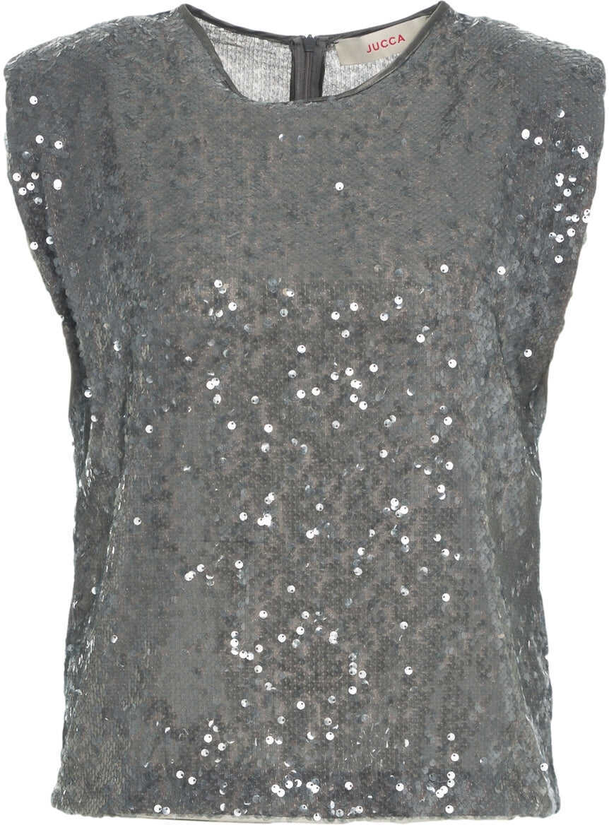 Maiouri Jucca Top with sequins Grey Femei (BM 19088216) 1