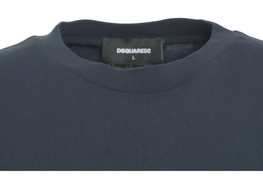 Tricouri DSQUARED2 Oversize T-shirt with logo print Blue Barbati (BM 19088219) 4