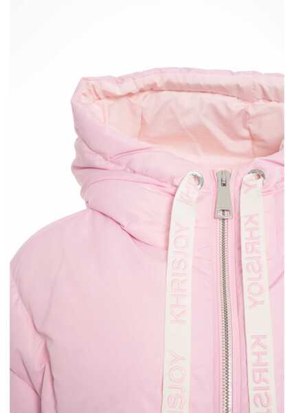 Geci de iarna KhrisJoy Quilted down jacket with hood Pink Femei (BM 19088240) 4