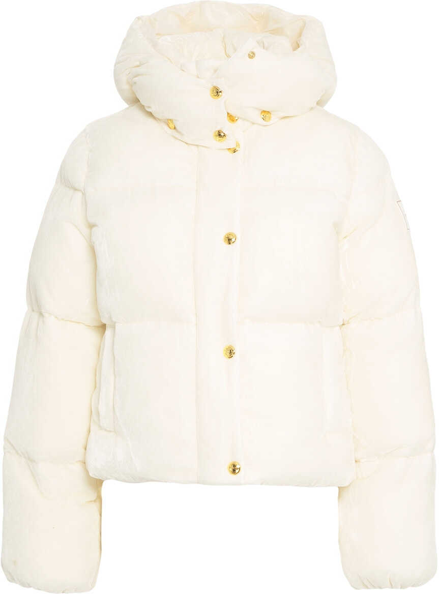 Geci de iarna Elisabetta Franchi Velvet down jacket White Femei (BM 19088255) 2