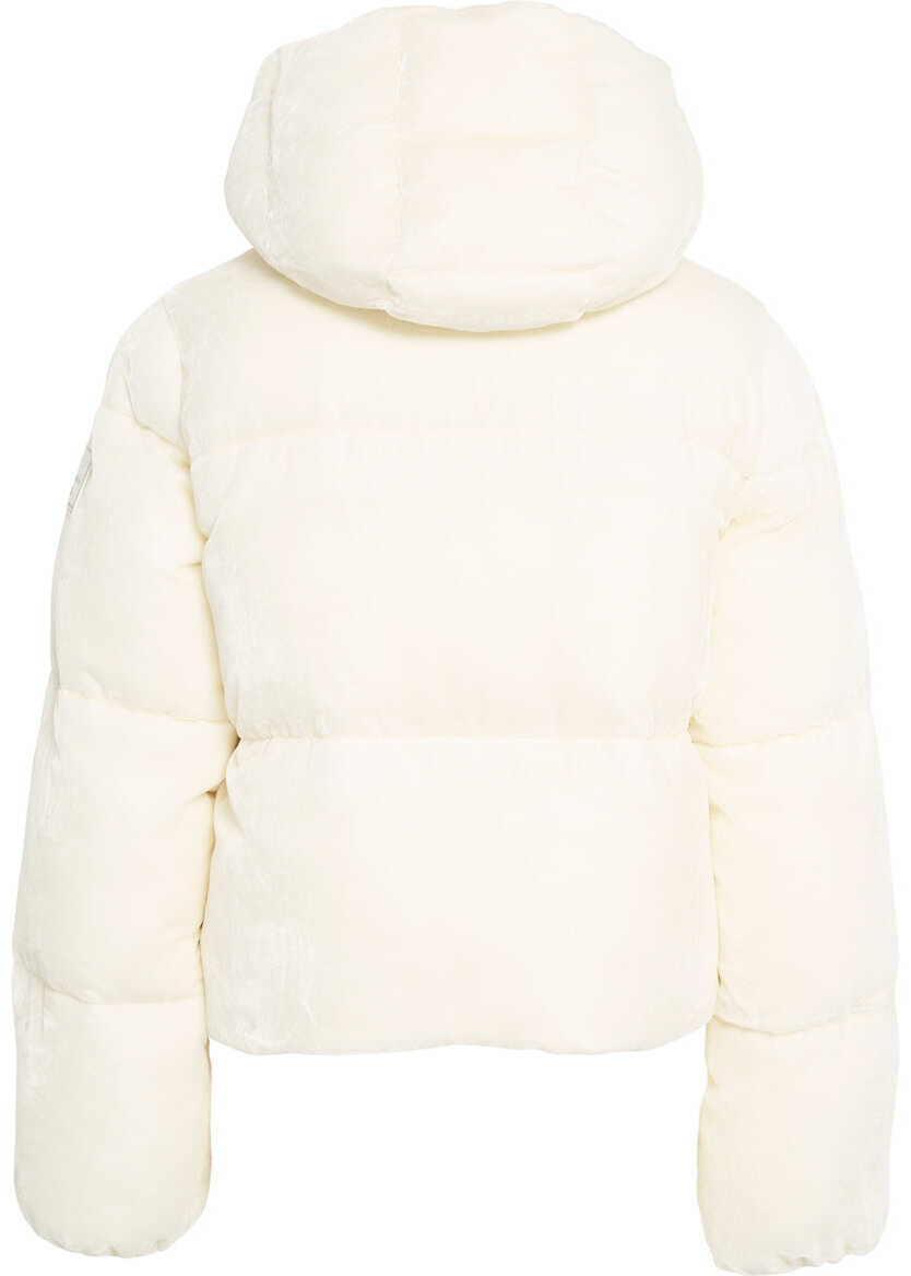 Geci de iarna Elisabetta Franchi Velvet down jacket White Femei (BM 19088255) 3