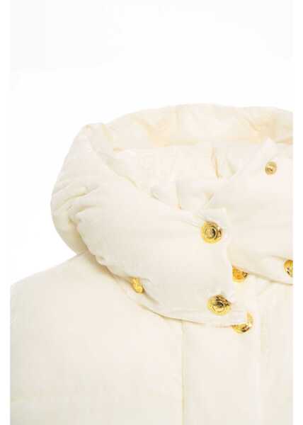 Geci de iarna Elisabetta Franchi Velvet down jacket White Femei (BM 19088255) 4
