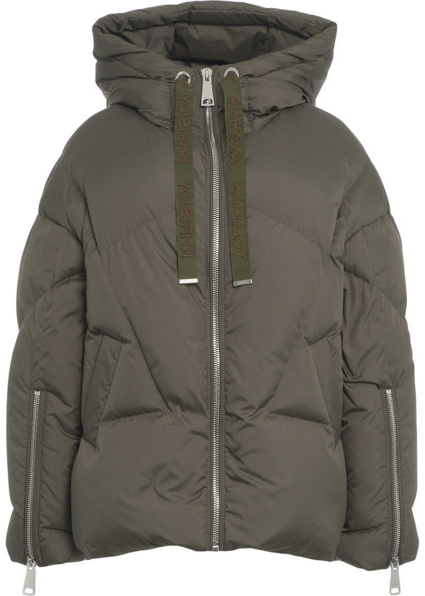 Geci de iarna KhrisJoy Puffer jacket with hood Olive Femei (BM 19088261) 2