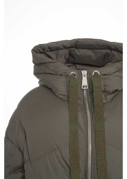 Geci de iarna KhrisJoy Puffer jacket with hood Olive Femei (BM 19088261) 4