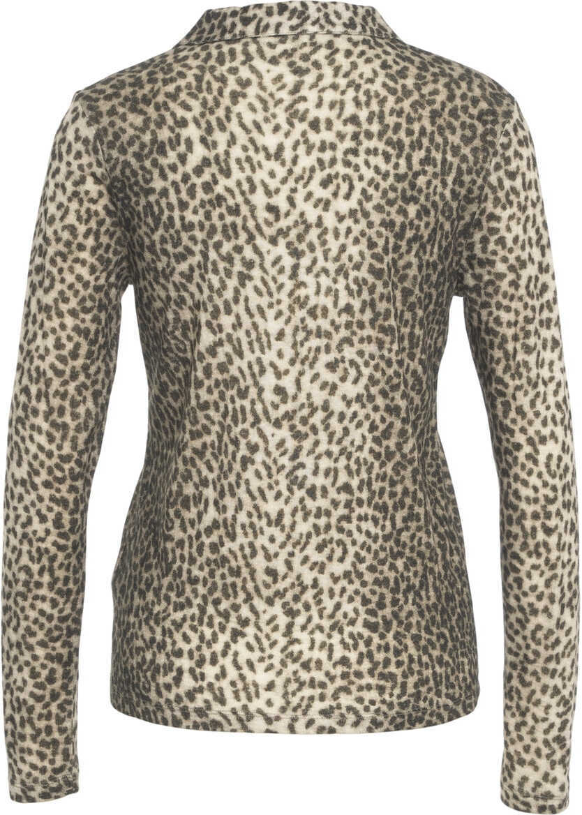 Tricouri Polo Majestic Filatures Polo shirt with animal-print Multicolor Femei (BM 19088270) 3