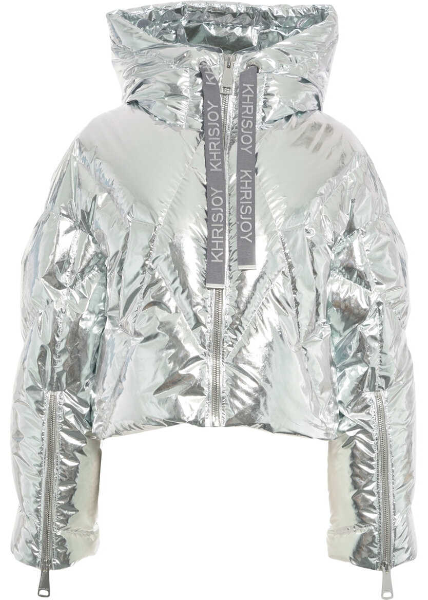 Geci de iarna KhrisJoy Puffer jacket in metallic look Silver Femei (BM 19088276) 2