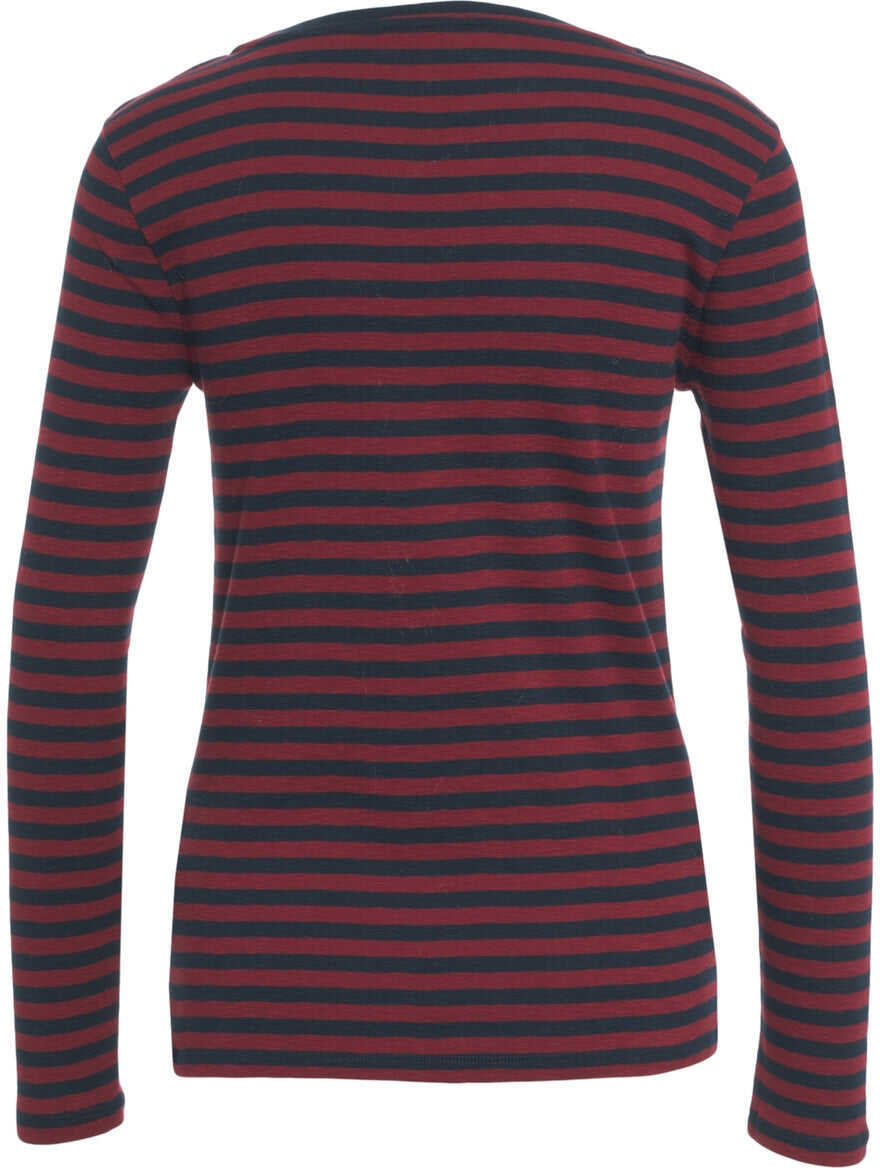 Tricouri Majestic Filatures Striped long-sleeve shirt Red Femei (BM 19088324) 3