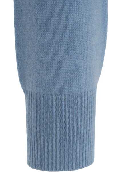 Tricouri Polo Kaos Knit sweater with polo collar Blue Femei (BM 19088336) 5