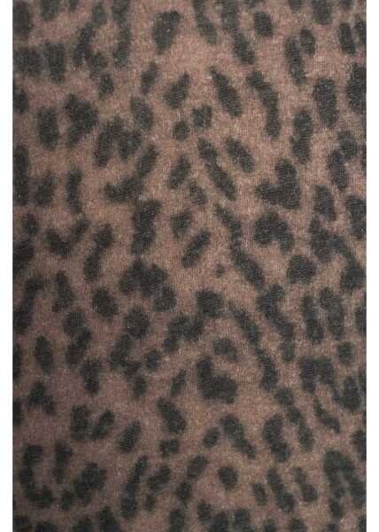 Tricouri Majestic Filatures Long sleeved shirt with animal print Brown Femei (BM 19088357) 5