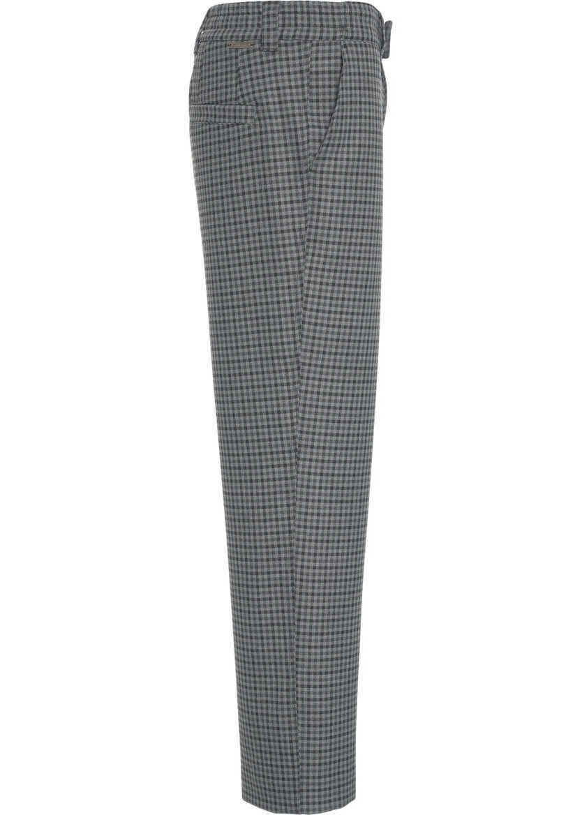 Pantaloni casual Paolo Pecora Chino pants with check pattern Grey Barbati (BM 19088366) 3