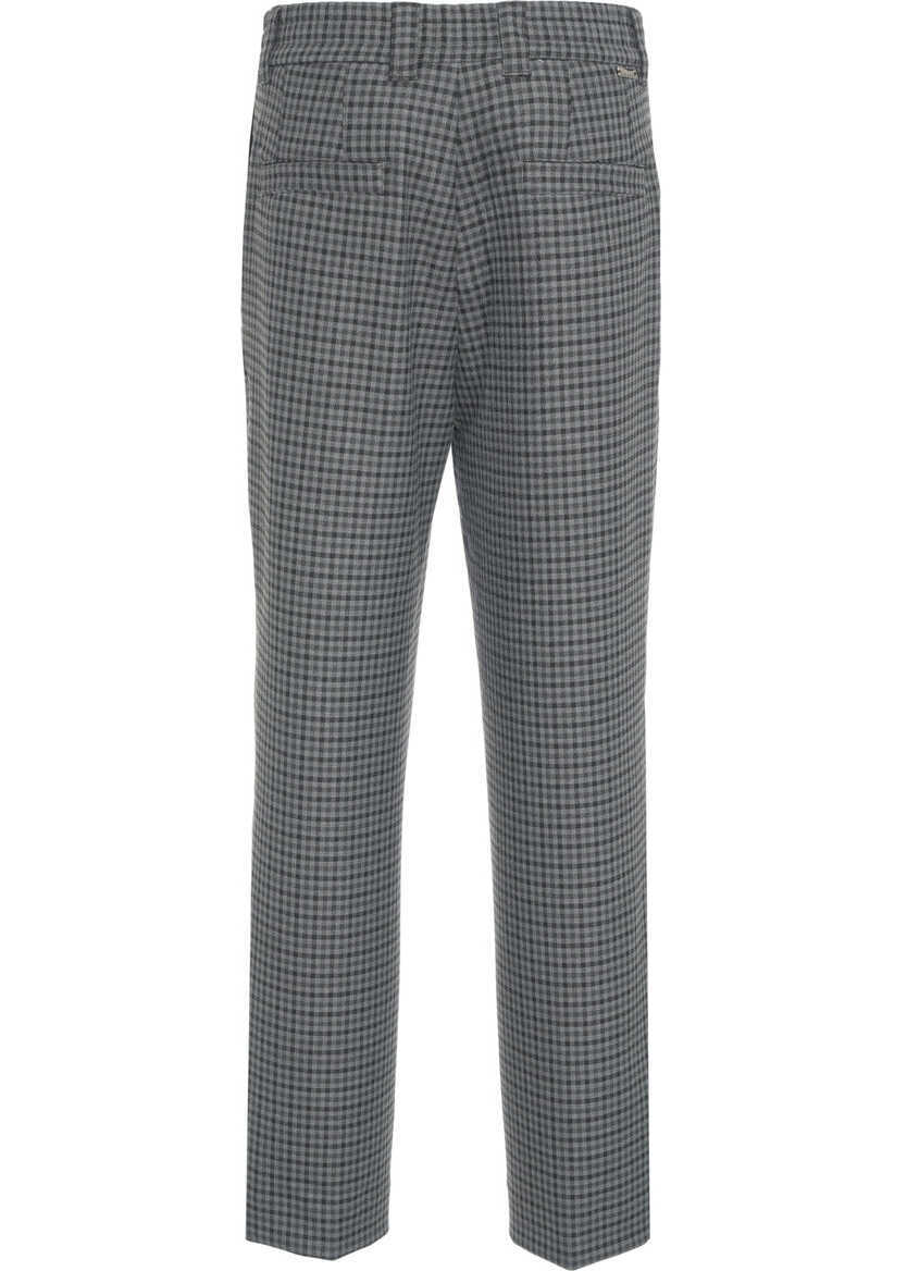 Pantaloni casual Paolo Pecora Chino pants with check pattern Grey Barbati (BM 19088366) 4