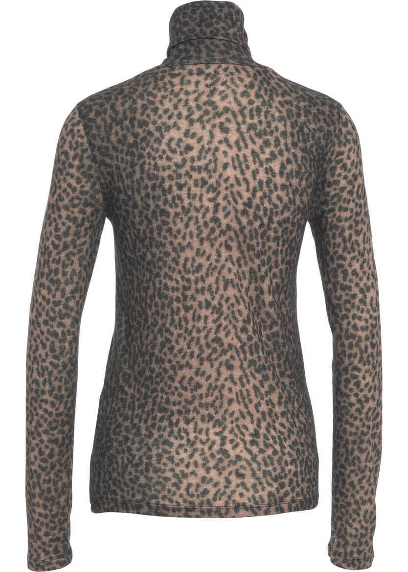 Pulovere casual Majestic Filatures Turtleneck shirt with animal print Multicolor Femei (BM 19088381) 3