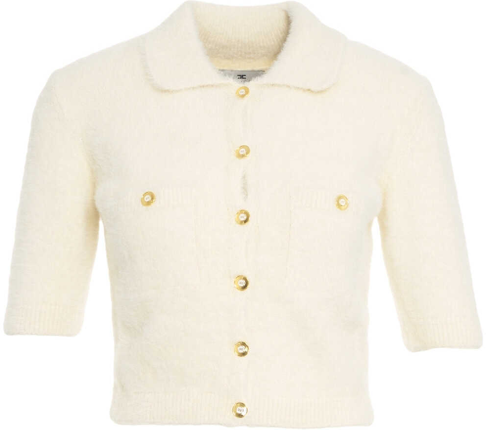 Cardigane Elisabetta Franchi Cardigan with decorative buttons White Femei (BM 19088387) 2