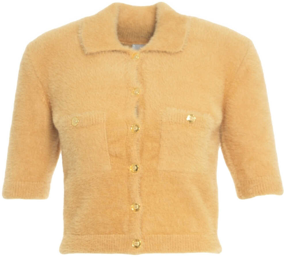 Cardigane Elisabetta Franchi Cardigan with decorative buttons Beige Femei (BM 19088387) 2