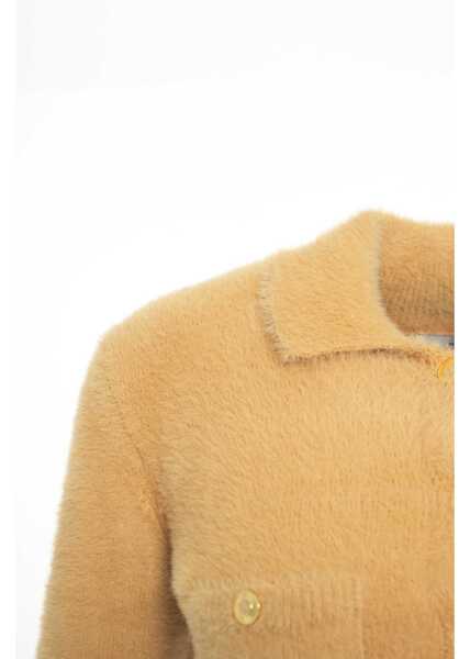 Cardigane Elisabetta Franchi Cardigan with decorative buttons Beige Femei (BM 19088387) 4