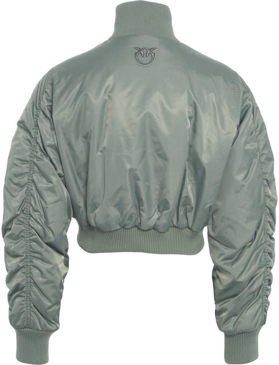 Bomber jacket Pinko Cropped bomber jacket Green Femei (BM 19088429) 3