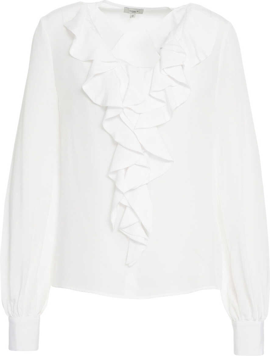 Bluze Himons Ruffle detail blouse White Femei (BM 19088450) 1