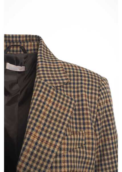 Sacouri Liu Jo White Blazer with check pattern Beige Femei (BM 19088486) 4