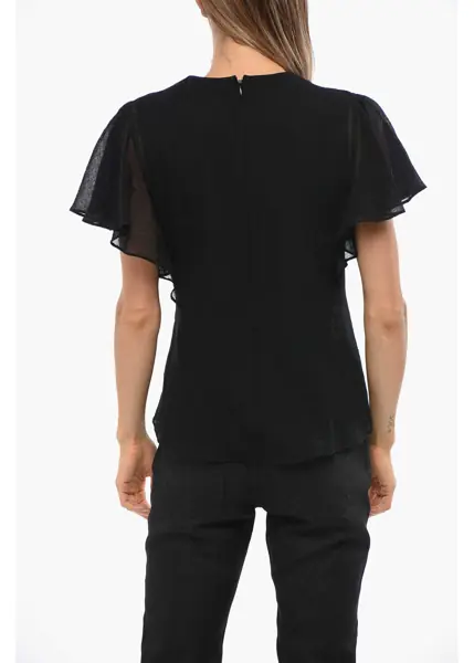 Bluze Chloe Wool Blouse With Frontal Draped Black Femei (BM 19088591) 2