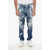 DSQUARED2 Stretch Denim Cool Guy Jeans With Paint Effect Details 16Cm Blue