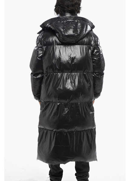 Jachete Diesel Red Tag Padded Step-Out Long Jacket With Removable Hood Black Barbati (BM 19088603) 2