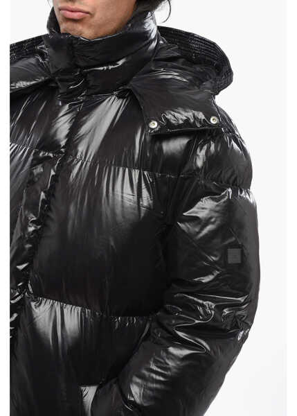 Jachete Diesel Red Tag Padded Step-Out Long Jacket With Removable Hood Black Barbati (BM 19088603) 3