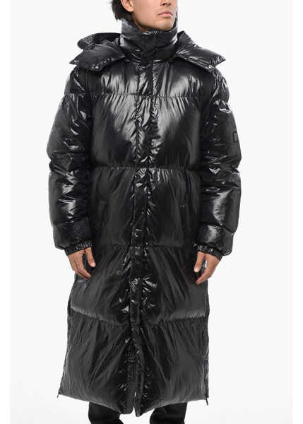 Jachete Diesel Red Tag Padded Step-Out Long Jacket With Removable Hood Black Barbati (BM 19088603) 1