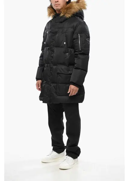 Geci de iarna DSQUARED2 Hooded Utility Down Jacket Black Barbati (BM 19088612) 4