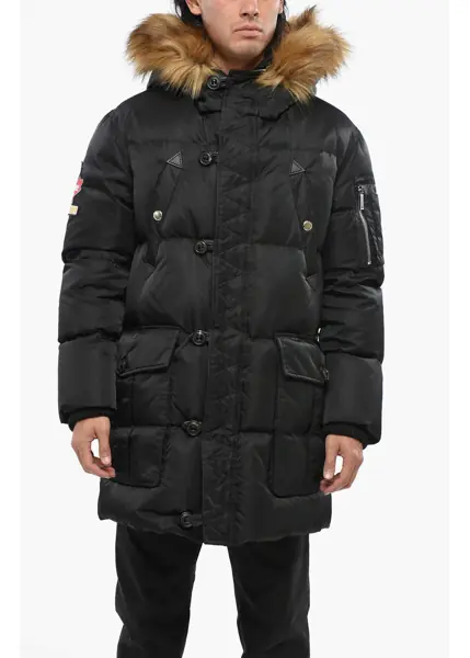 Geci de iarna DSQUARED2 Hooded Utility Down Jacket Black Barbati (BM 19088612) 1