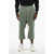 Rick Owens Solid Color Cropped Cargo Pants With Elastic Waistband Green