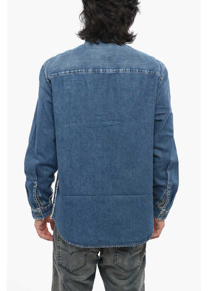 Camasi de blugi Diesel Denim D-Simply-Rs Shirt With Frayed Details Blue Barbati (BM 19088627) 2