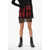 Balmain Houndstooth Patterned Miniskirt With Zip Red