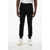 Balmain Solid Color Joggers With All-Over Monogram Black