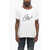 GREG LAUREN Solid Color Crew-Neck T-Shirt With Contrasting Print White