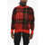 Alexander McQueen Vintage Effect Checked Oversized Crew-Neck Sweater Red