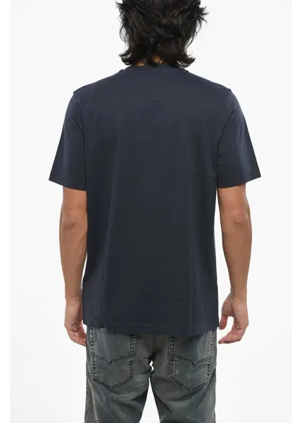 Tricouri Diesel Cotton Jersey T-Just 5-1 Crew-Neck T-Shirt With Printed Logo Blue Barbati (BM 19088669) 2