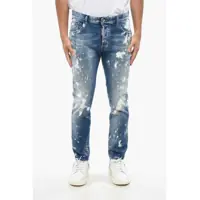 Blugi slim fit Stretch Denim Skater Jeans With Paint Effect Details 16Cm Barbati