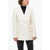 Valentino Garavani Textured Fabric Double Breasted Blazer With Flap Pockets White