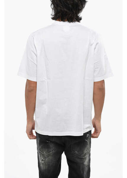 Tricouri DSQUARED2 Crew Neck D2 Sherpa T-Shirt With Logo Patch White Barbati (BM 19088816) 2