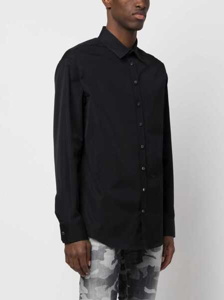 Camasi casual DSQUARED2 Popeline 1995 Shirt With Standard Collar Black Barbati (BM 19088819) 3